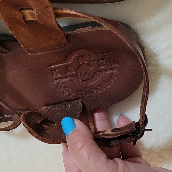 DARK BROWN GENUINE LEATHER SANDAL SIZE 6 - Picture 4 of 10